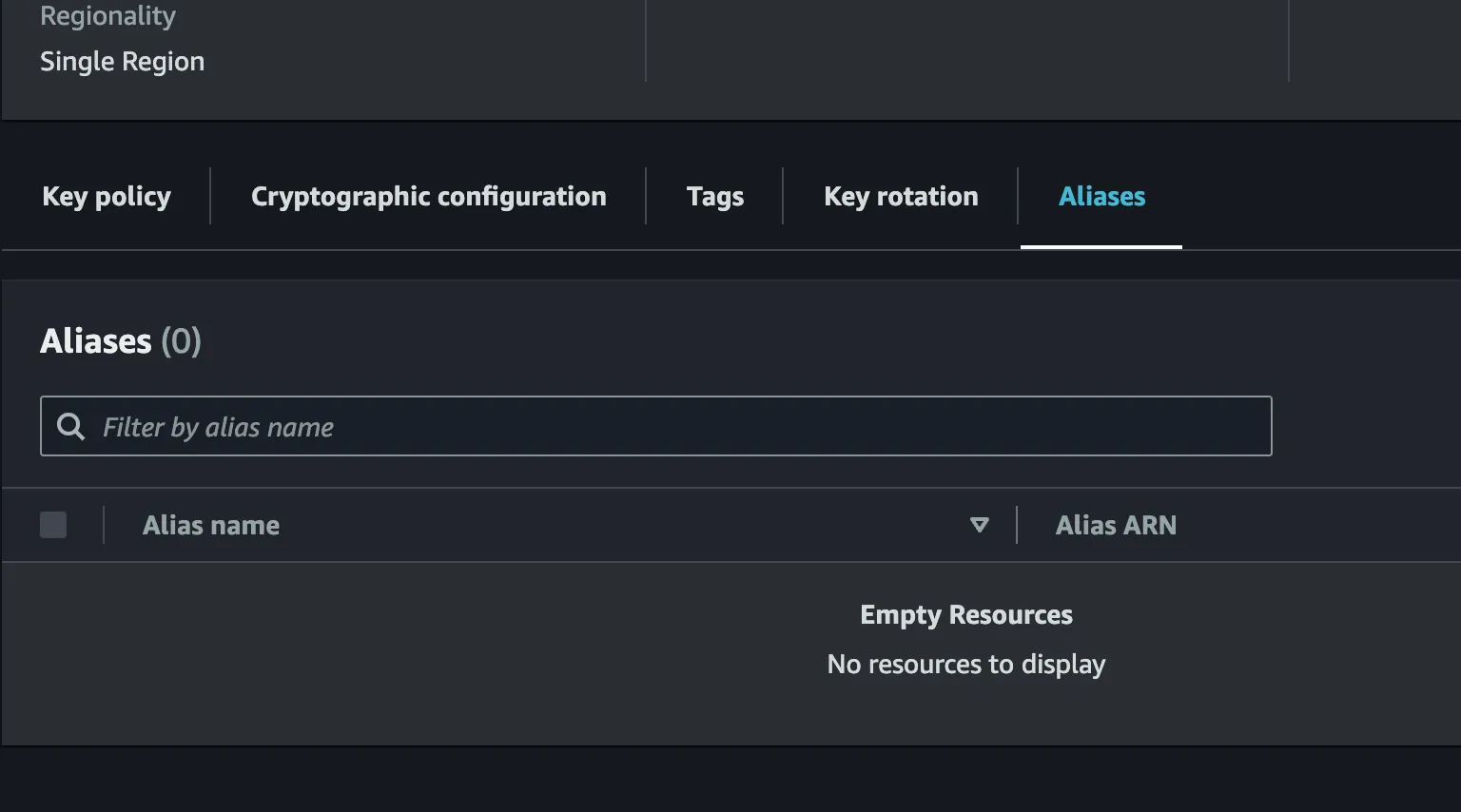 CMK Empty Aliases